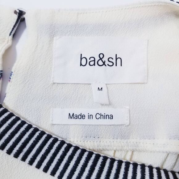 Ba&sh Cream Embroidered Bell Sleeves Lady Dress - Picture 3 of 13